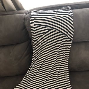 Black and white striped maxi skirt
